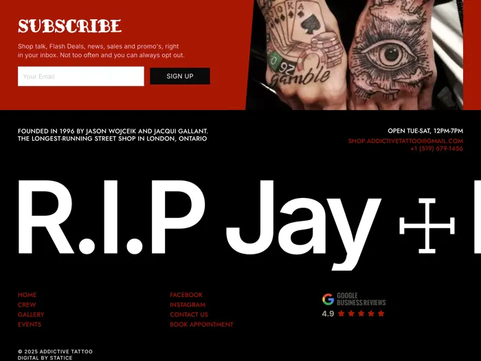 Addictive Tattoo - Website Showcase 3