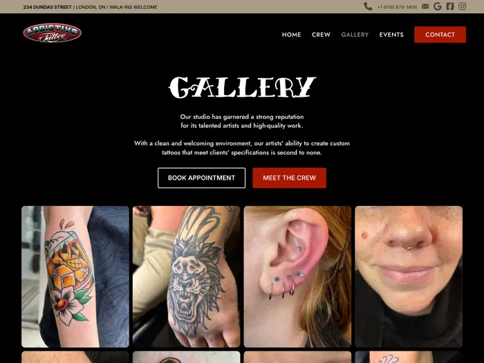 Addictive Tattoo - Website Showcase 4