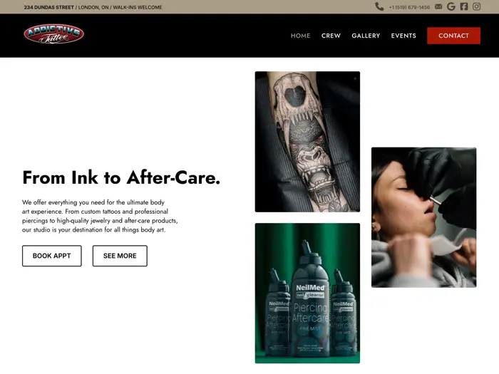 Addictive Tattoo - Website Showcase 5