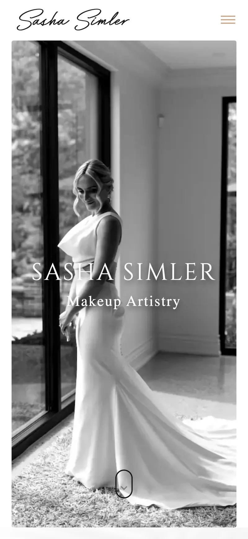 Sasha Simler Website - Mobile Hero