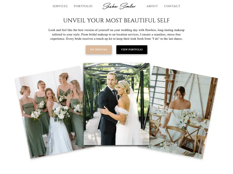 Sasha Simler Website - Desktop Intro Section