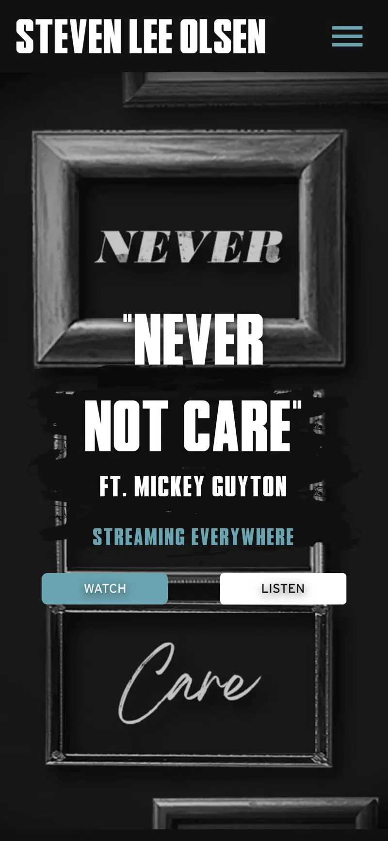 Steven Lee Olsen Website - Mobile Homepage