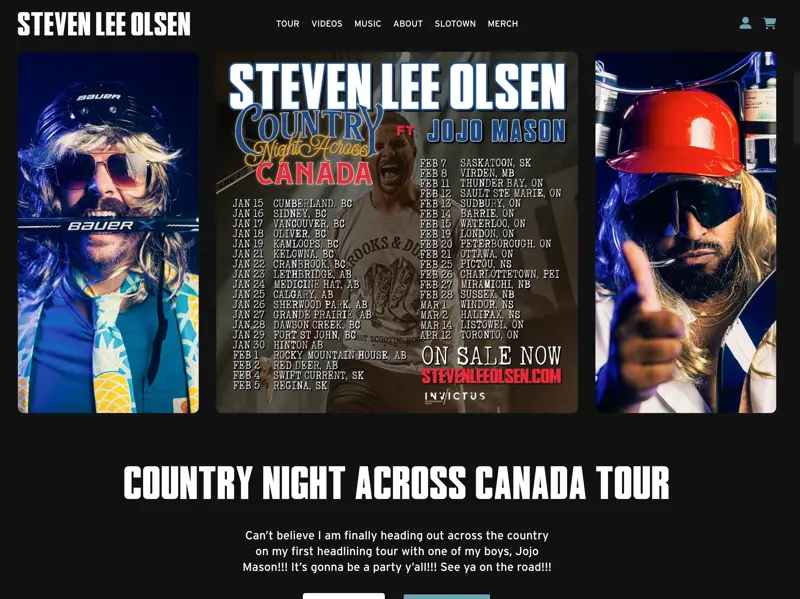 Steven Lee Olsen Website - Tour Section